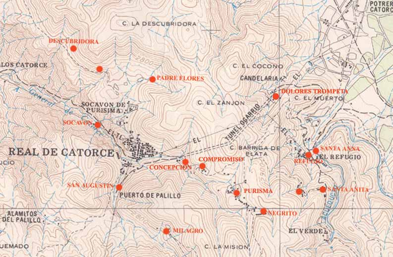 Map of Catorce Mines