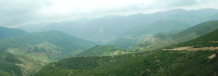 Looking south along the eastern side of the range